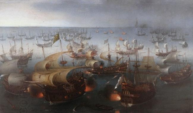 Hendrik Cornelisz. Vroom Day seven of the battle with the Armada, 7 August 1588. China oil painting art